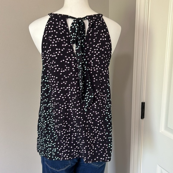 PARKER Vonnie Combo Top Confetti Multi Blouse Black Keyhole Back Sample NEW - Picture 5 of 11